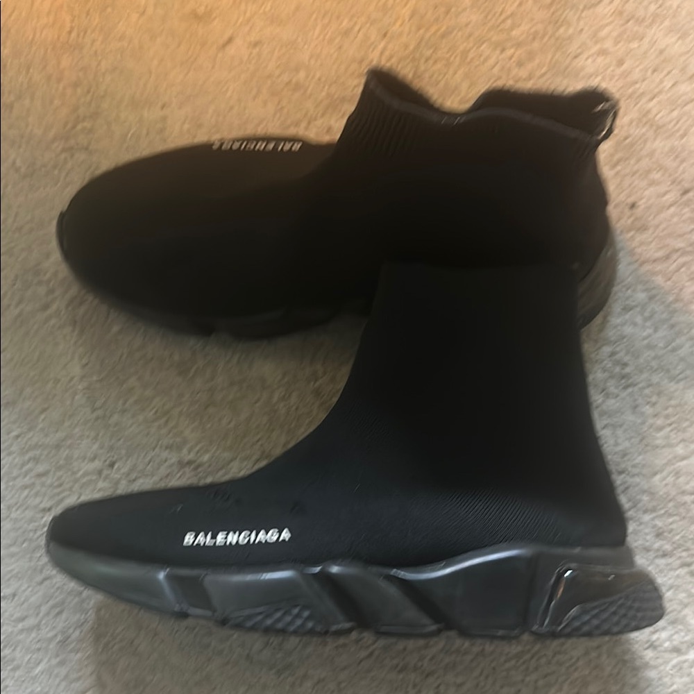 Balenciaga Men's Black Sock Knit Sneakers